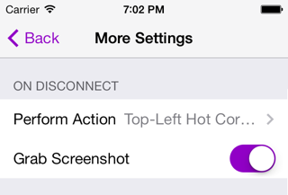 On disconnect action setting